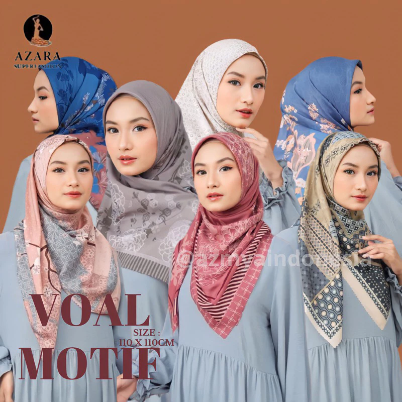 (POUCH) Hijab Segiempat oskara azara Bahan Voal Jilbab Motif SERAGAM Pilih Motif Warna PART 1