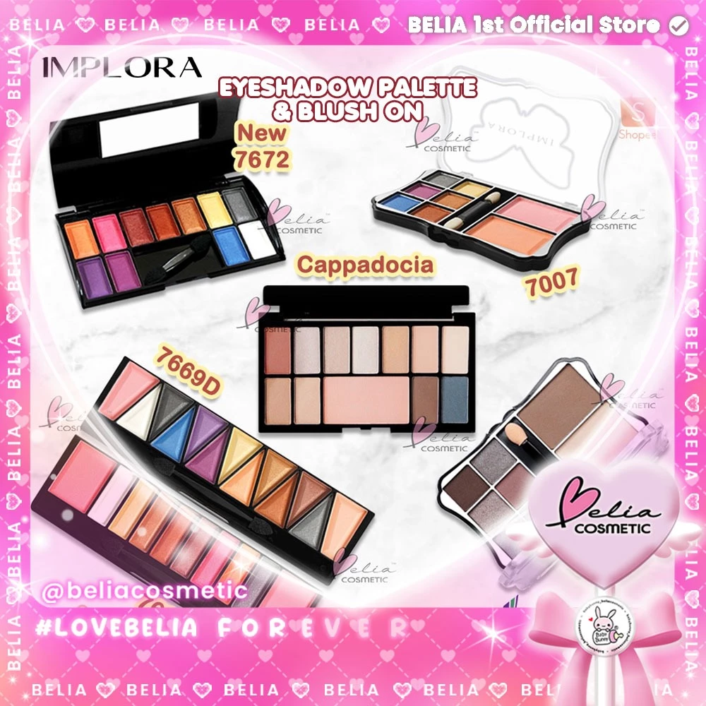 ™ BELIA ™ Implora (BPOM) Eyeshadow Pallete + Blush On ( palet eye shadow ) Palette