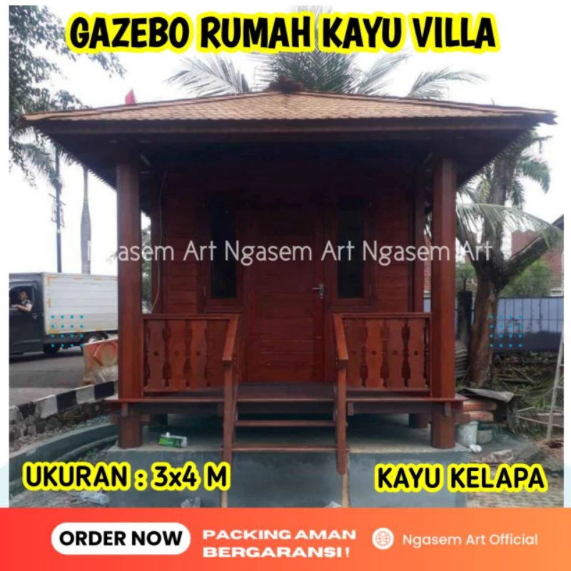 RUMAH VILLA GAZEBO PENGINAPAN | GASEBO HOMESTAY 3X4 M