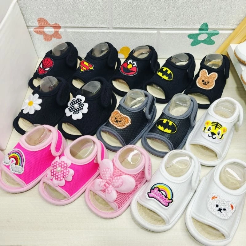 RS44 Motif Series | Sandal Bayi Prewalker slop perekat animasi karakter lucu gemoy terbaru 0-12 Bulan