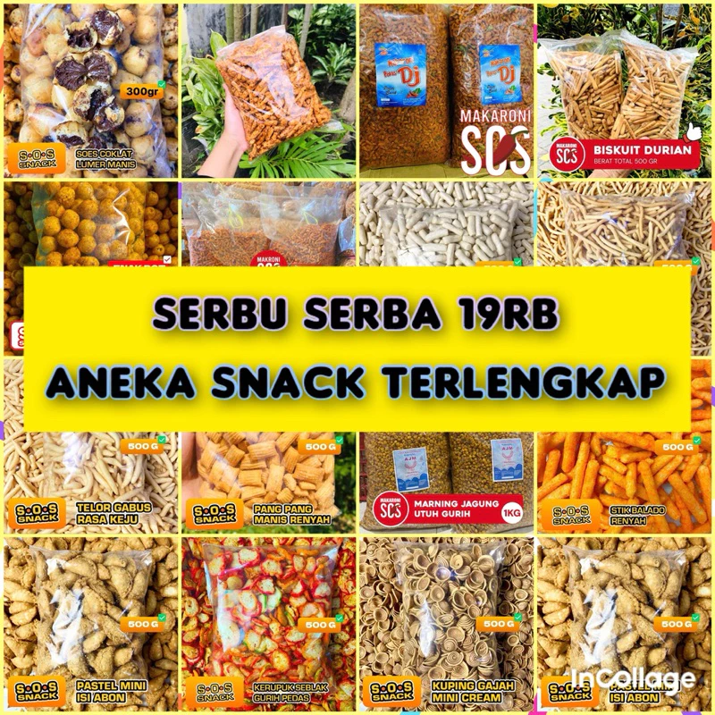 “Serbu Serba 20rb” 500 Gram Snack Camilan Terlengkap Pedas Manis Gurih Snack Makaroni Sos Food Snack