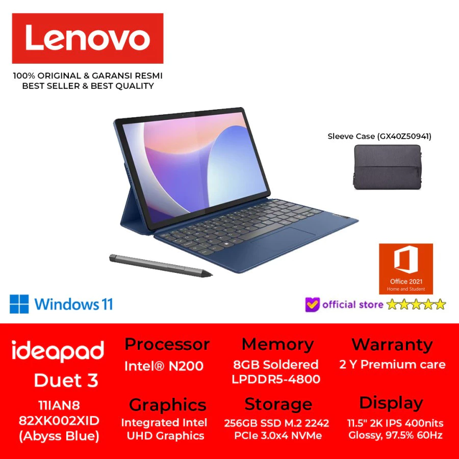 LENOVO IdeaPad Duet 3 11IAN8 82XK002XID Intel N200 8GB
