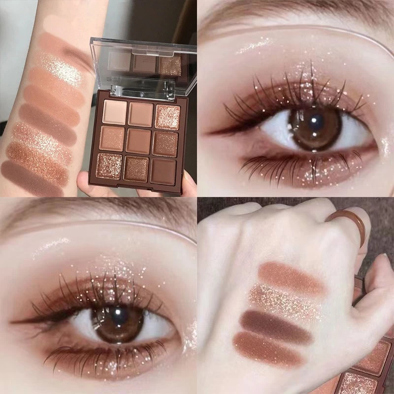 [COD]Eyeshadow Palette 9 Warna Glitter Matt Korea Eyeshadow Murah Palet Waterproof High Shine Eyeshadow-GY