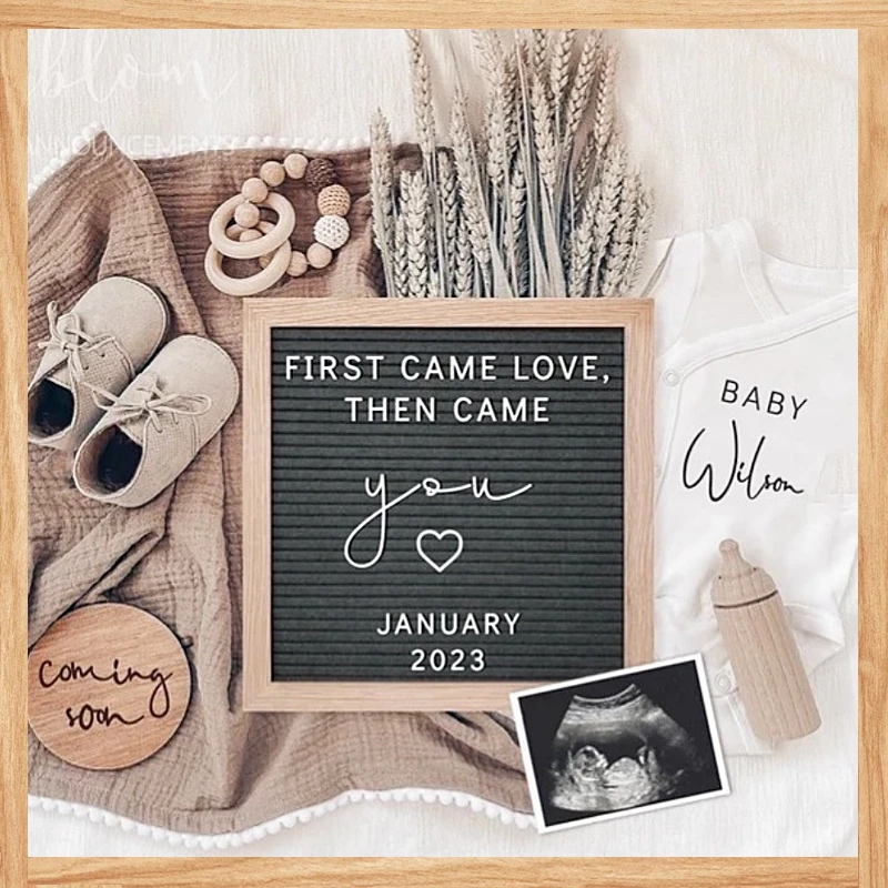 Papan Nama Bayi Felt Letter Board Set Papan Huruf Letter Board