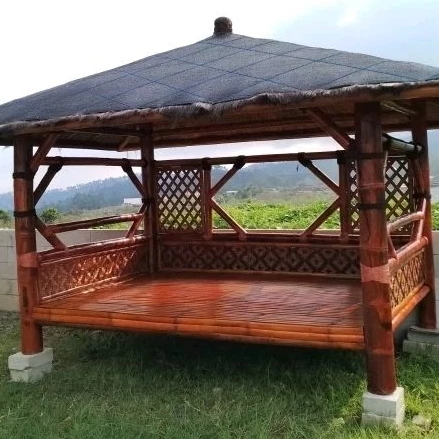 GAZEBO BAMBU 2M X 3M Atap ijuk/area JAWATIMUR SAJA
