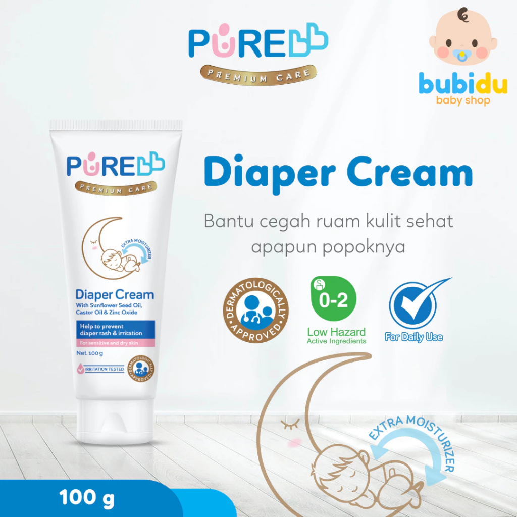 PURE BB Diaper Baby Cream 100gr 200gr | Krim Popok Perlengkapan Peralatan Kebutuhan Anak & Bayi