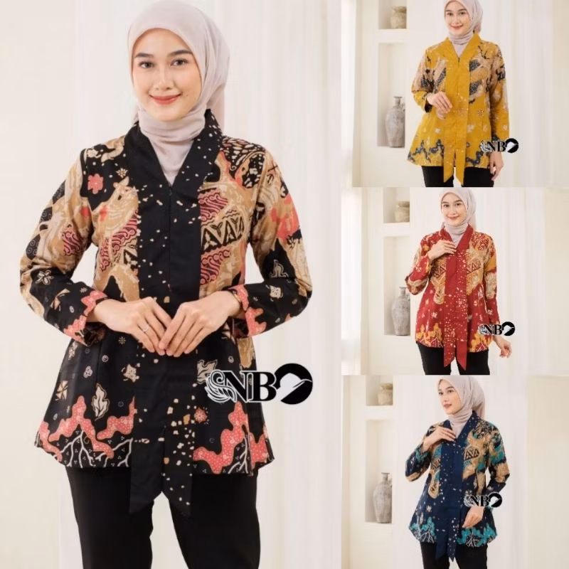 BAJU BATIK WANITA MODERN MONALISA GENES M,L,XL asli PEKALONGAN