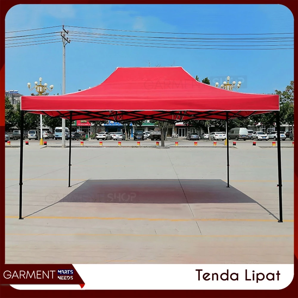 Tenda Lipat Jualan Dagang Outdoor Gazebo Pameran Lipat Besar Jumbo Mobil Bahan Besi Tegak Kokoh
