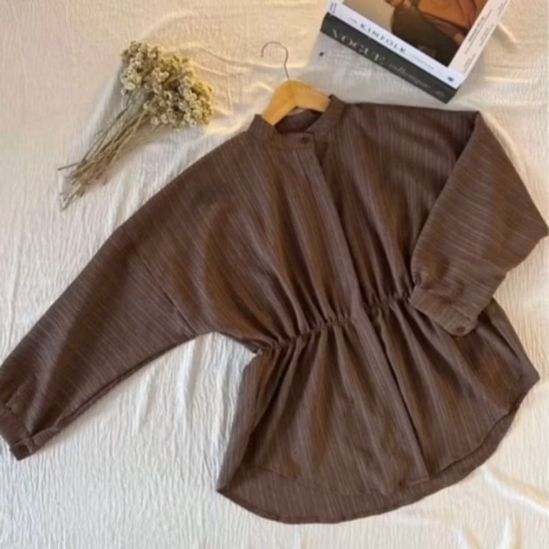 ALYA SHIRT KERUT DEPAN WANITA/KEMEJA KERUT DEPAN KOREAN STYLE