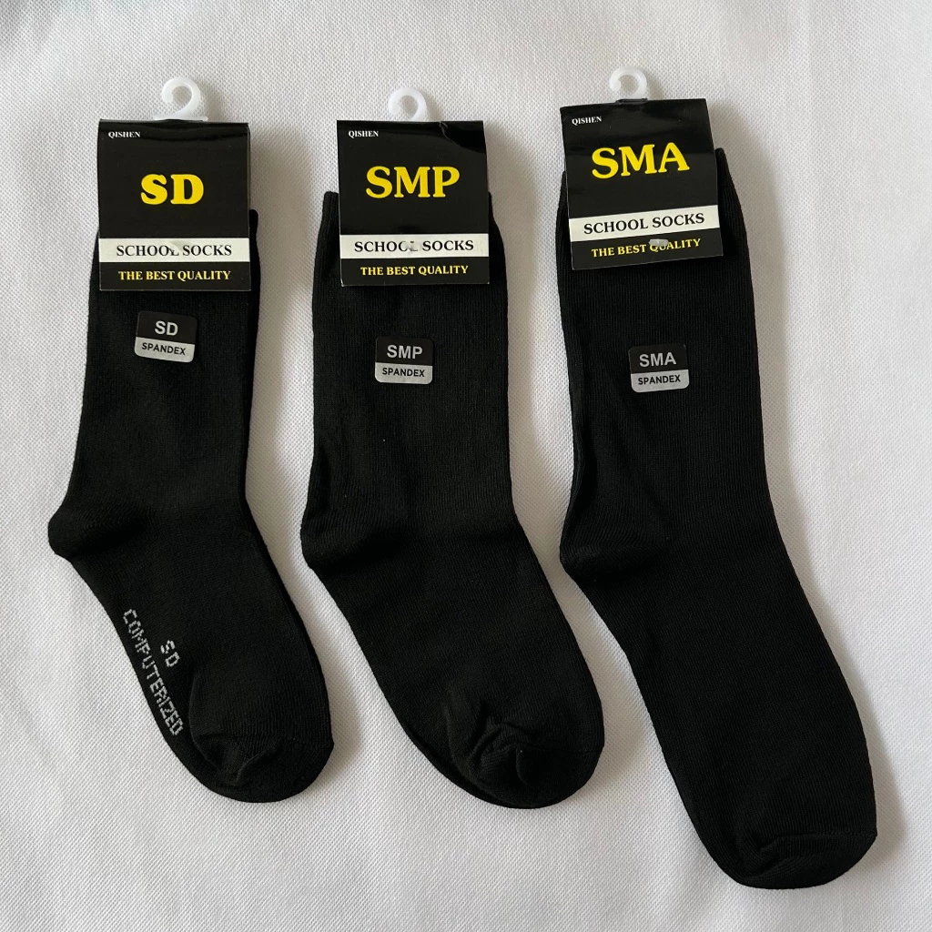 Kaos Kaki Sekolah  Hitam Polos SD-SMP-SMA Unisex