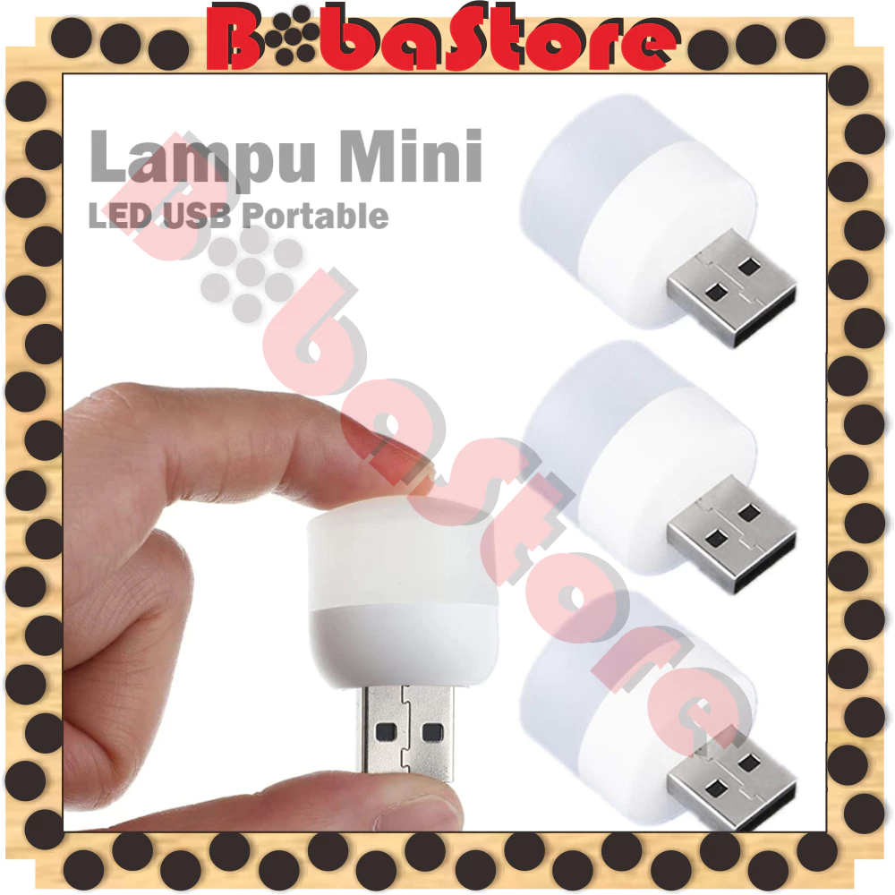 BOBASTORE Lampu LED Mini USB Portable Lampu Penerangan Untuk Baca Belajar Tidur Emergency Bisa Colok di Laptop Adaptor Charger Powerbank R951