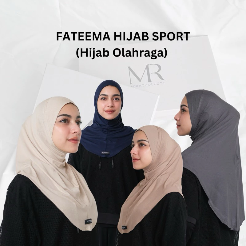 FATEEMA HIJAB SPORT Miracholecct (Hijab bergo olahraga cooltech dengan ukuran S/M/L)