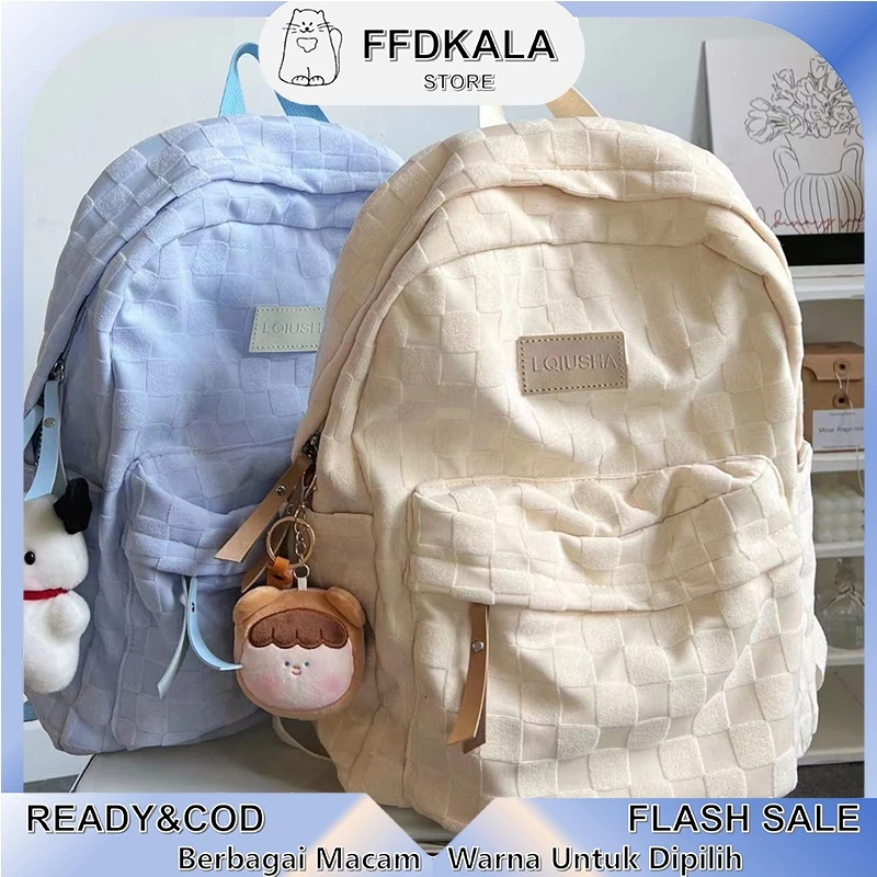 Ready COD HOT Tas Ransel Wanita Korean Nilon Backpack Polos Baru Baby Bag Tas Anak Sekolah sma remaja Perempuan aesthetic Wanita Tas Karakter Polos Pastel Riby Besar backpack Punggung Bahu Wanita Tahan Air sekolah Laptop Unisex lucu kuliah Murah