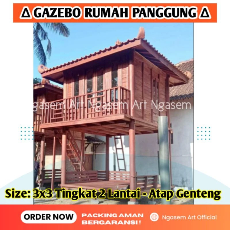 GAZEBO RUMAH PANGGUNG | GASEBO TINGKAT 2 LANTAI