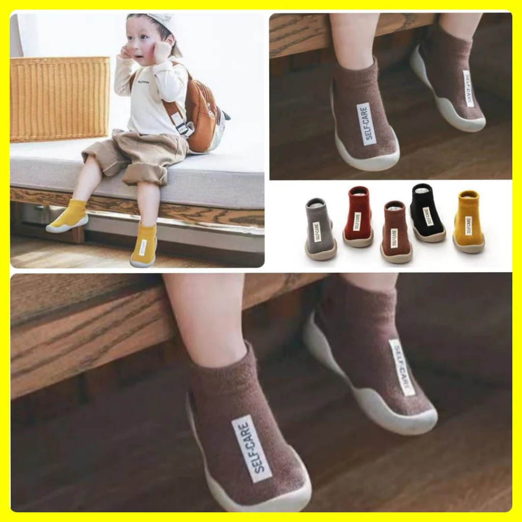 SBY Sepatu Balita Anak Cowok Laki-Laki Cewek Perempuan bayi Shoes Baby Indoor Outdoor Skidder Impor Sandal Kaos Sendal Kualitas Lembut Prewalker Katun Kaos Kaki Anti Slip Antislip Cute Nyaman Unisex
