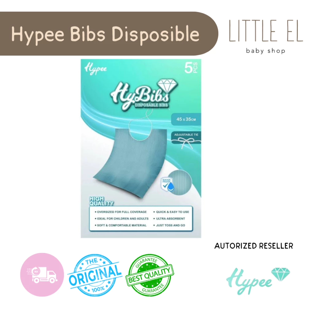 Hypee Hybibs Disposable - Celemek Makan Bayi Anak dan Dewasa - Celemek Makan Anak Bayi Sekali Pakai - Baby Bibs Apron