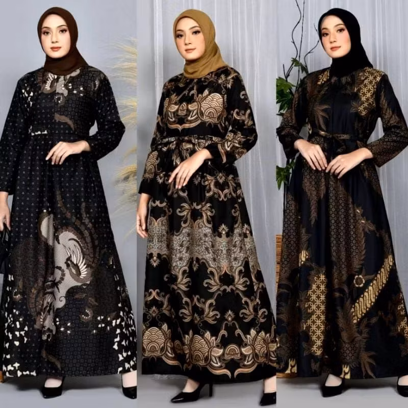 Gamis Batik Modern /  Gamis Kondangan / Busui frendly / Motif Batik Terbaru / Best seller