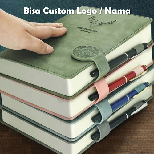 Buku Catatan Jurnal Aesthetic A5 Super Tebal Diary 360 Halaman Cover Kulit Binder Anti Air Sketchbook
