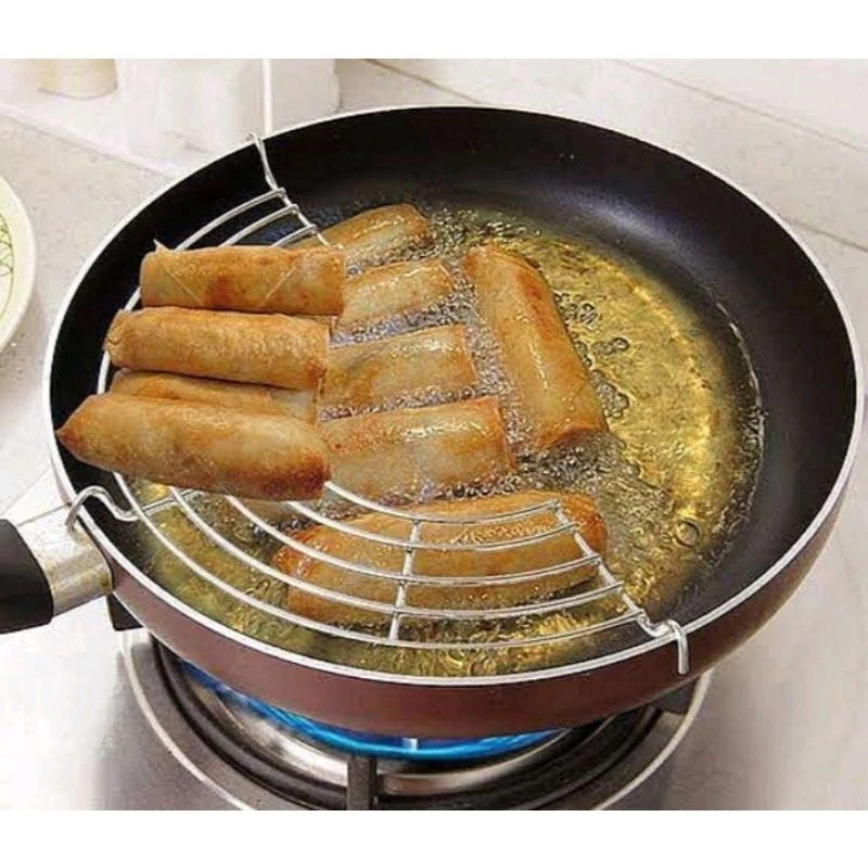 Tatakan Panci Wajan Teplon Saringan Minyak Stainless Steel Alat Peniris Gorengan