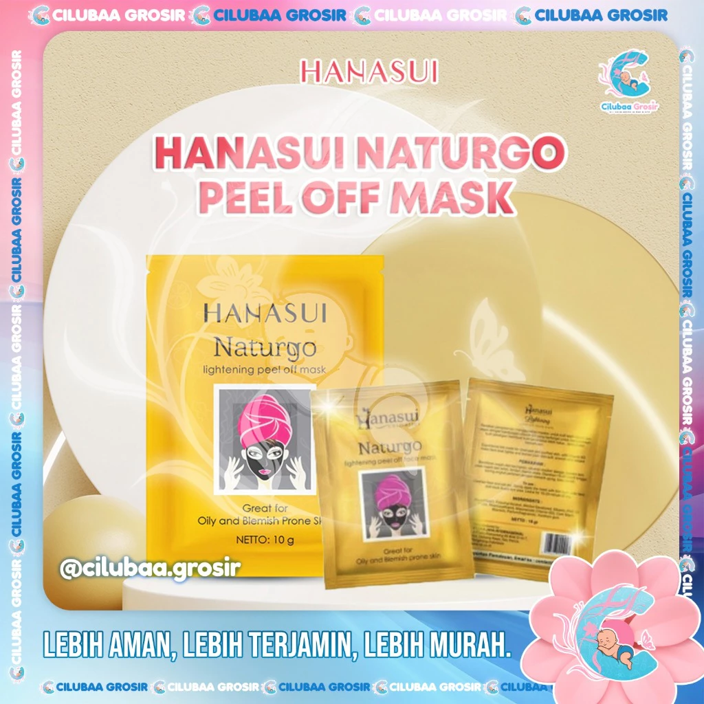 Hanasui Naturgo Peel Off Mask Black Sachet 10gr || Masker Pengangkat Komedo