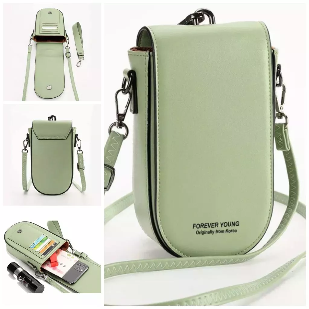 Tas Dompet HP Wanita Premium Kulit Sintetis Miniso Multifungsional