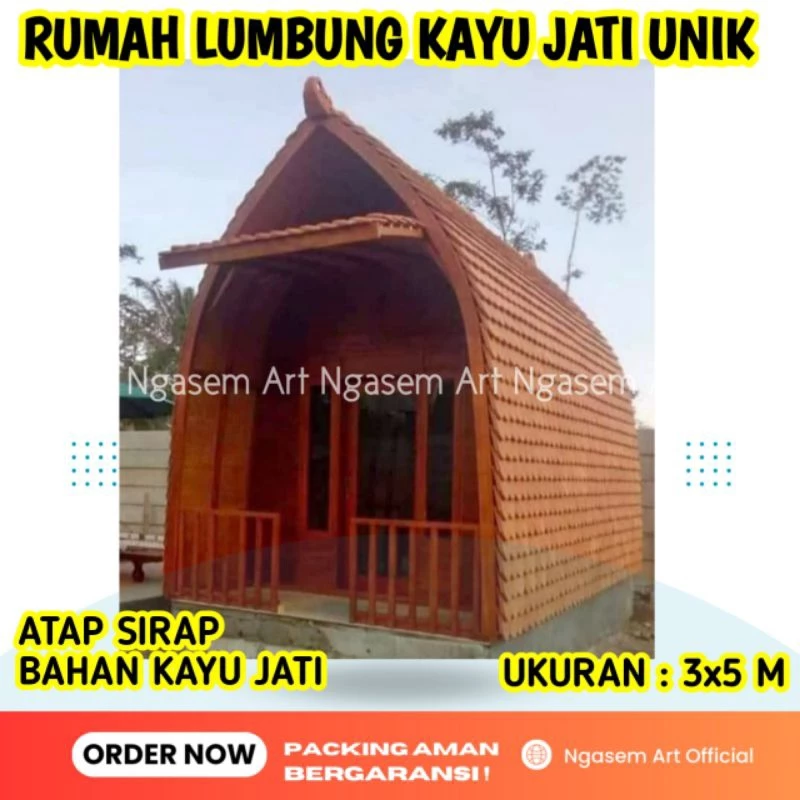 RUMAH LUMBUNG KAYU JATI | GASEBO RUMAH KAYU