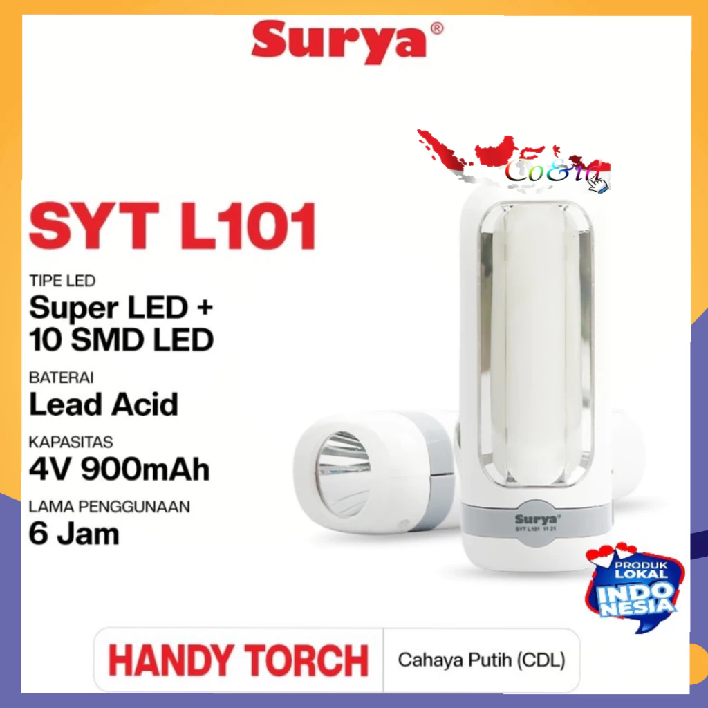 Lampu Emergency Surya & Senter emergency LED 10SMD +1W Super LED / Emergency Surya L.101 / Emergency murah