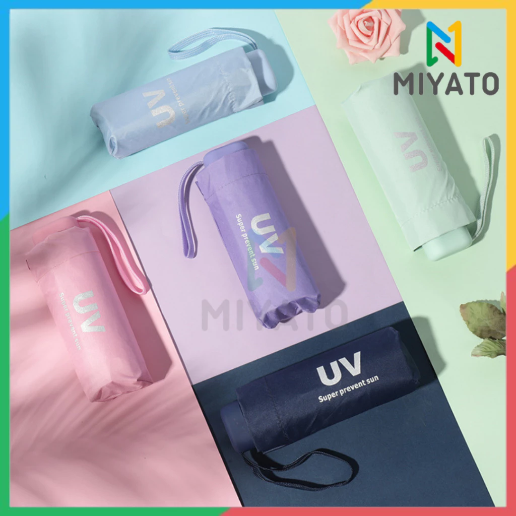 Miyato Payung Lipat Mini Anti UV Korea style - Payung Lipat Otomatis Buka Tutup Anti Sinar UV Matahari Dan Hujan - Payung Travel - Payung Lipat Manual UV