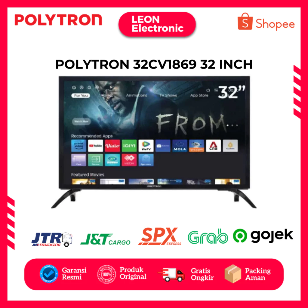 POLYTRON SMART DIGITAL TV 32" INCH HD DIGITAL TV DVB-T2 - PLD 32CV1869 / PLD 32CV2269