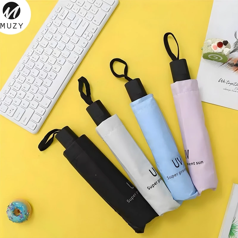 Muzy Payung Lipat Anti UV Payung Umbrella Panjang Dewasa Tabir Surya Tahan Panas dan Hujan Payung Lipat Polos HPY106