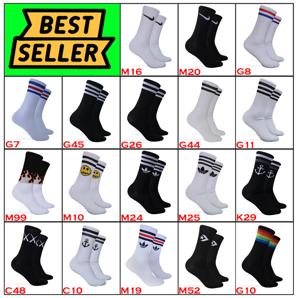 Kaos Kaki Oldschool Motif BEST SELLER (FC)