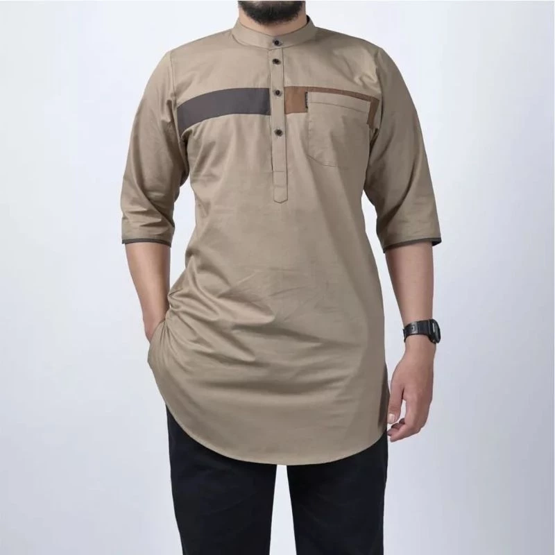 Baju Koko Muslim Pakistan List Dada Dewasa Hitam Coksu