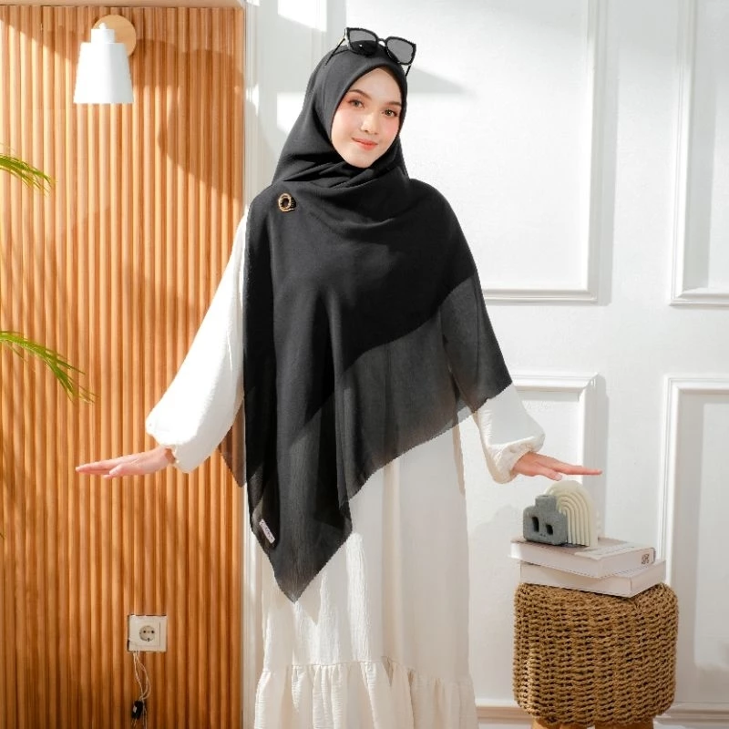 KERUDUNG HIJAB SEGI EMPAT BESAR JUMBO SYAR'I POLYCATTON PREMIUM ELZAHRA LASERCUT TERLARIS MURAH