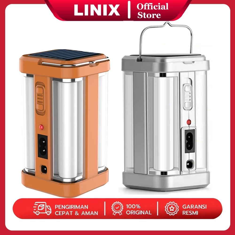 Linix Lampu Emergency LED/ 4 Sisi Lampu Outdoor Portabel /Lampu Camping/ Lampu Solar Emergency
