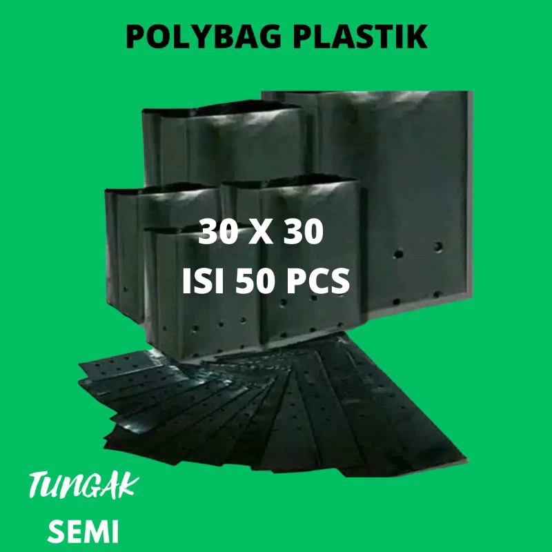 Polybag 30x30 Isi 50 pcs Polibag Plastik Hitam Tebal Media Tanam Pot Tanaman Kuat Awet