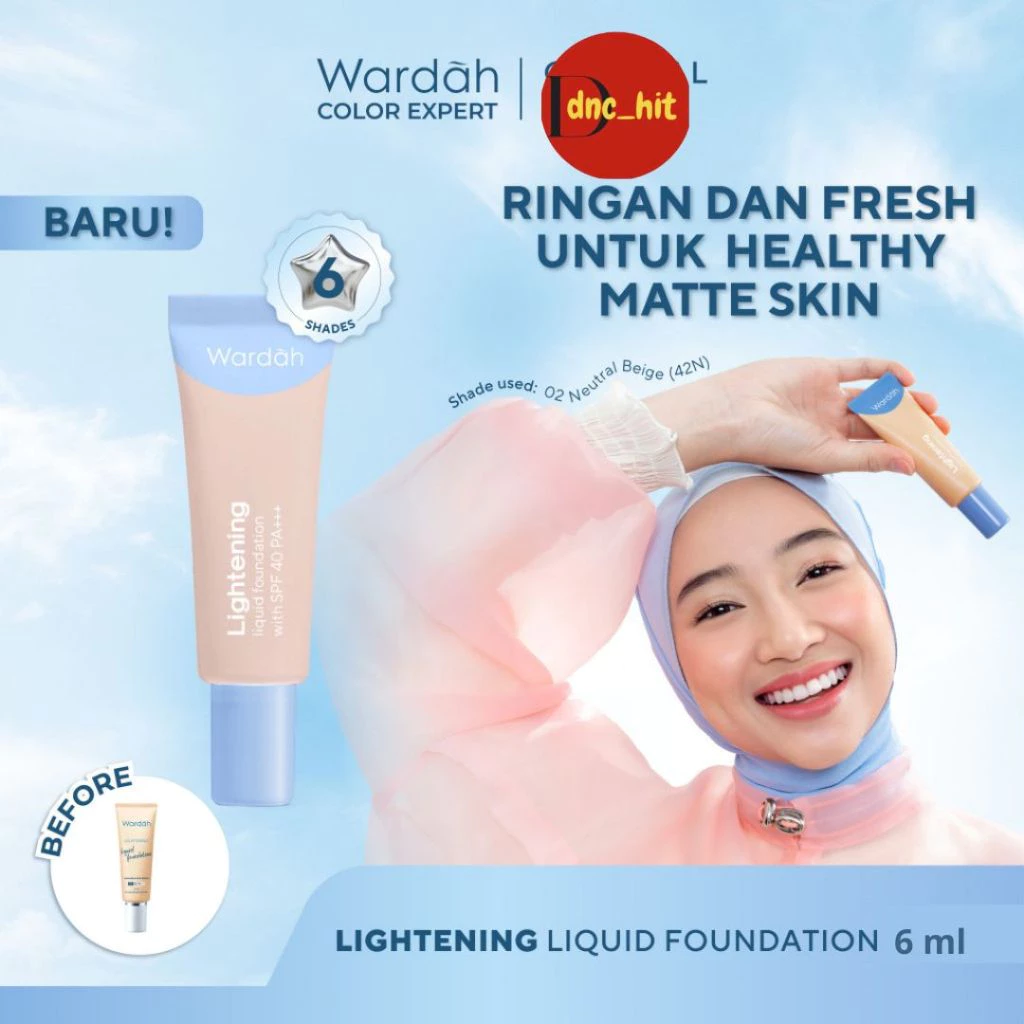 WARDAH TWC Lightening Powder Foundation Light Feel 12g Two Way Cake Bedak Padat Ringan Matte dengan Niacinamide Powder Compact Cushion untuk Skin Cerah Blur Tahan Lama All Skin Type Feel Glad No Cakey All Day Makeup