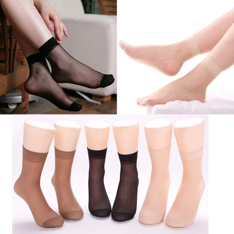 BANYAK WARNA REALPICT INSTANT COD Stocking Pendek Wanita Kaos Kaki Stoking Stoking Thin Transparan kristal tabung pendek sederhana wanita tipis stoking