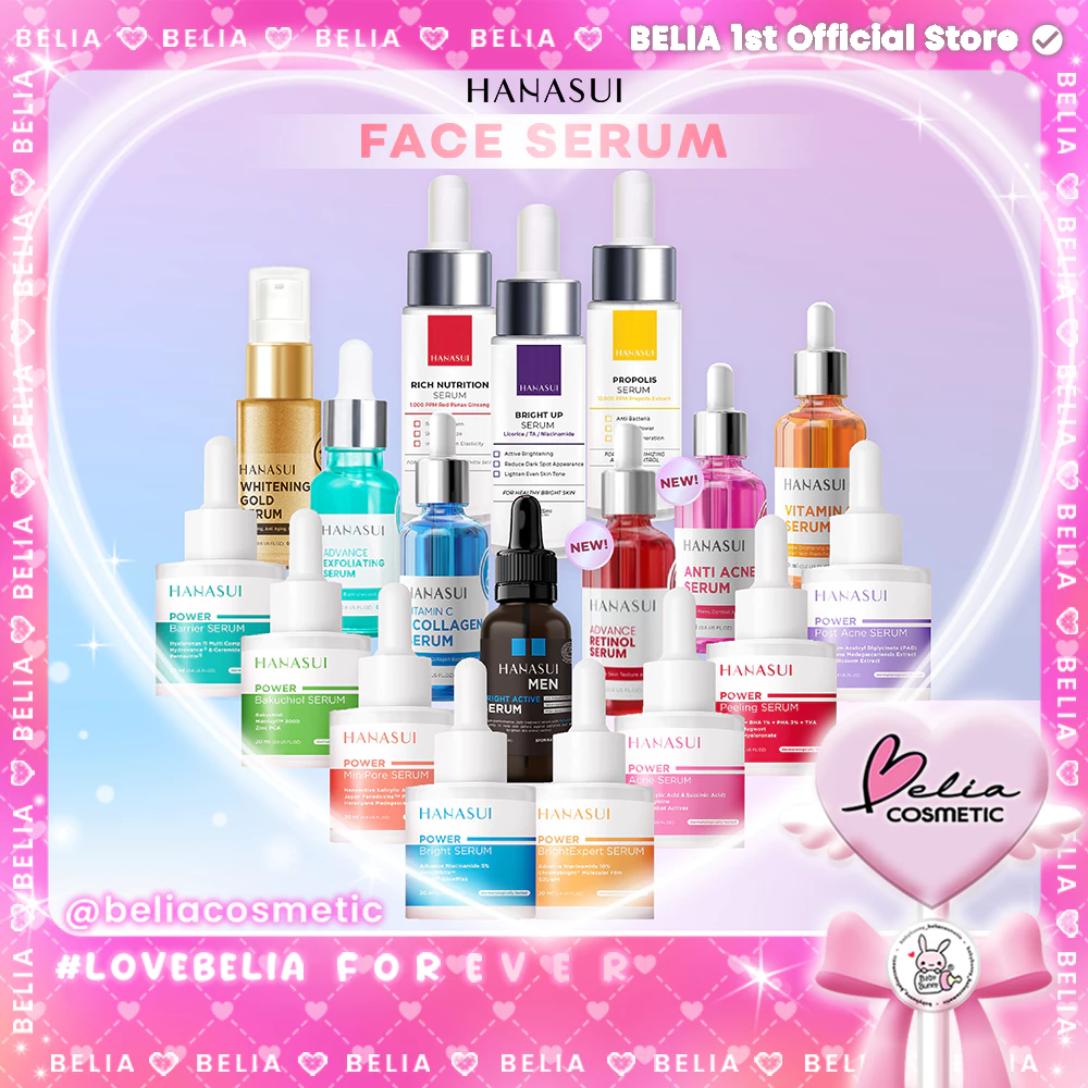 ❤ BELIA ❤ Hanasui Mencerahkan Kulit ✔️BPOM Power Serum | Whitening Gold Vit C Collagen Anti Acne Propolis