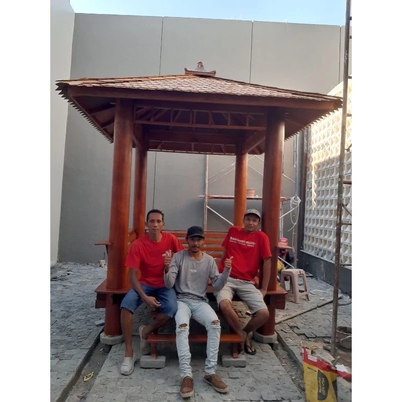 Gazebo kayu kelapa / DP awal pesanan / gazebo / gazebo taman / jual gazebo / gasebo glugu / gazebo resto / saung / saung gazebo / saung gasebo kayu / saung gasebo