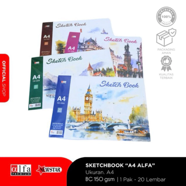 SKETCH BOOK A4 ALFA 20 lembar