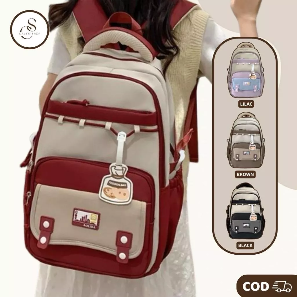 Tas Ransel Sekolah Backpack Kuliah Laptop Perempuan Laki SD SMP Kuliah Import Lucu Terbaru