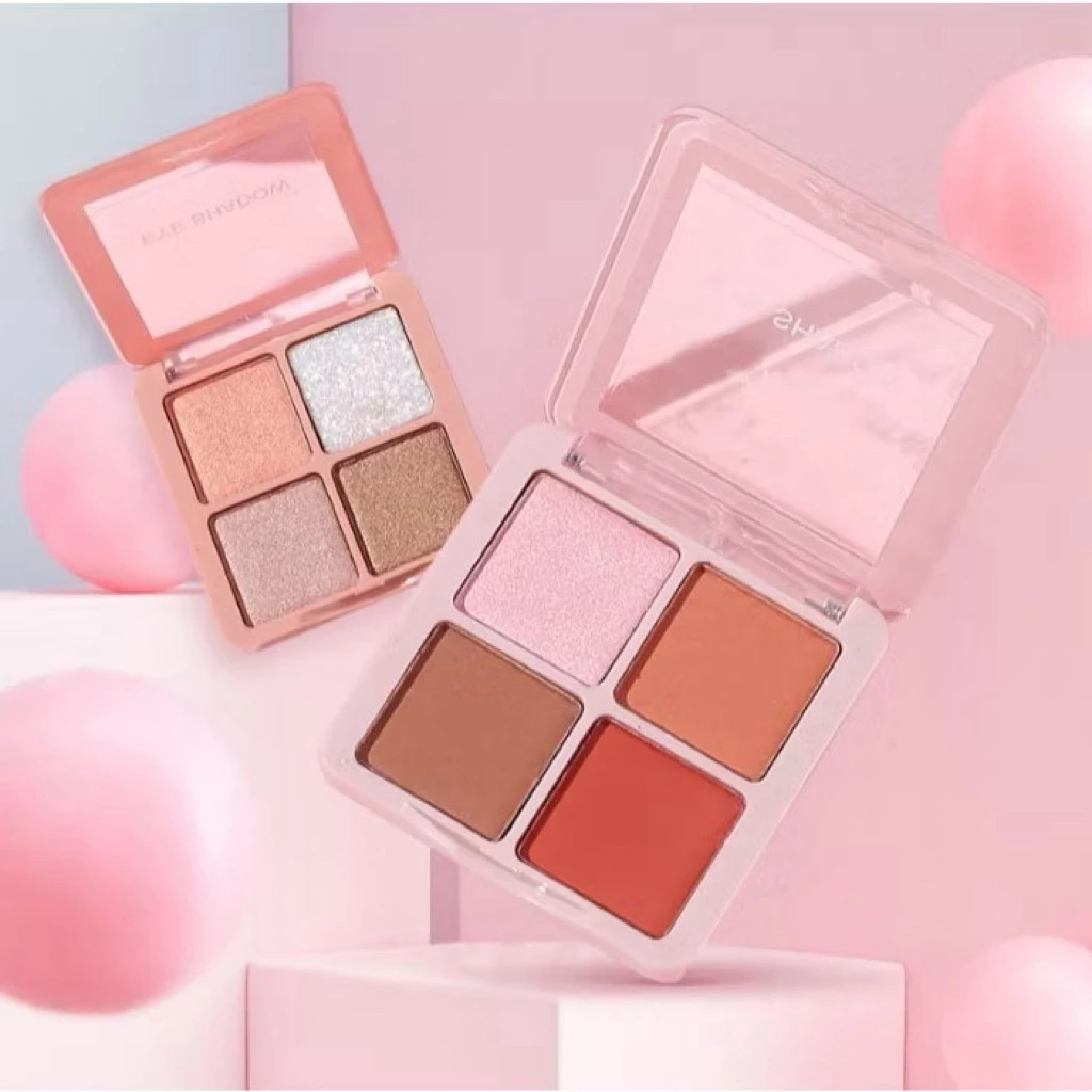 Eyeshadow Palette Glitter 4 Warna Waterproof Matte