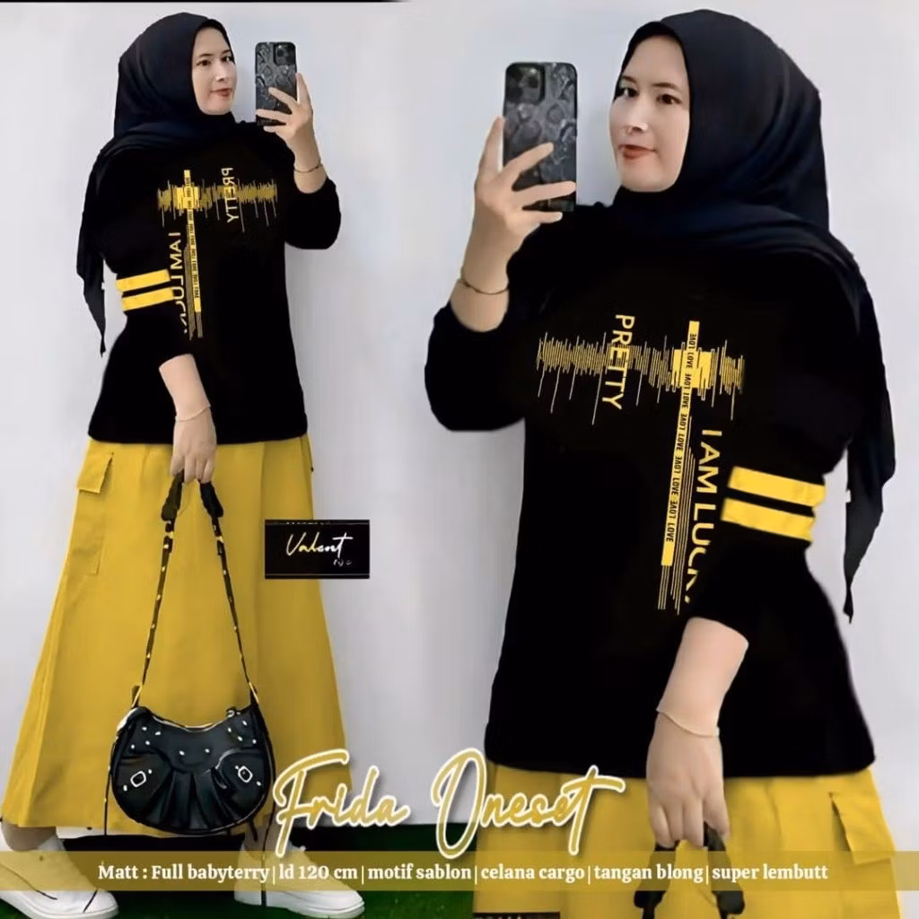 SETELAN ROK PRETTY MODEL CARGO BAHAN BABYTERY