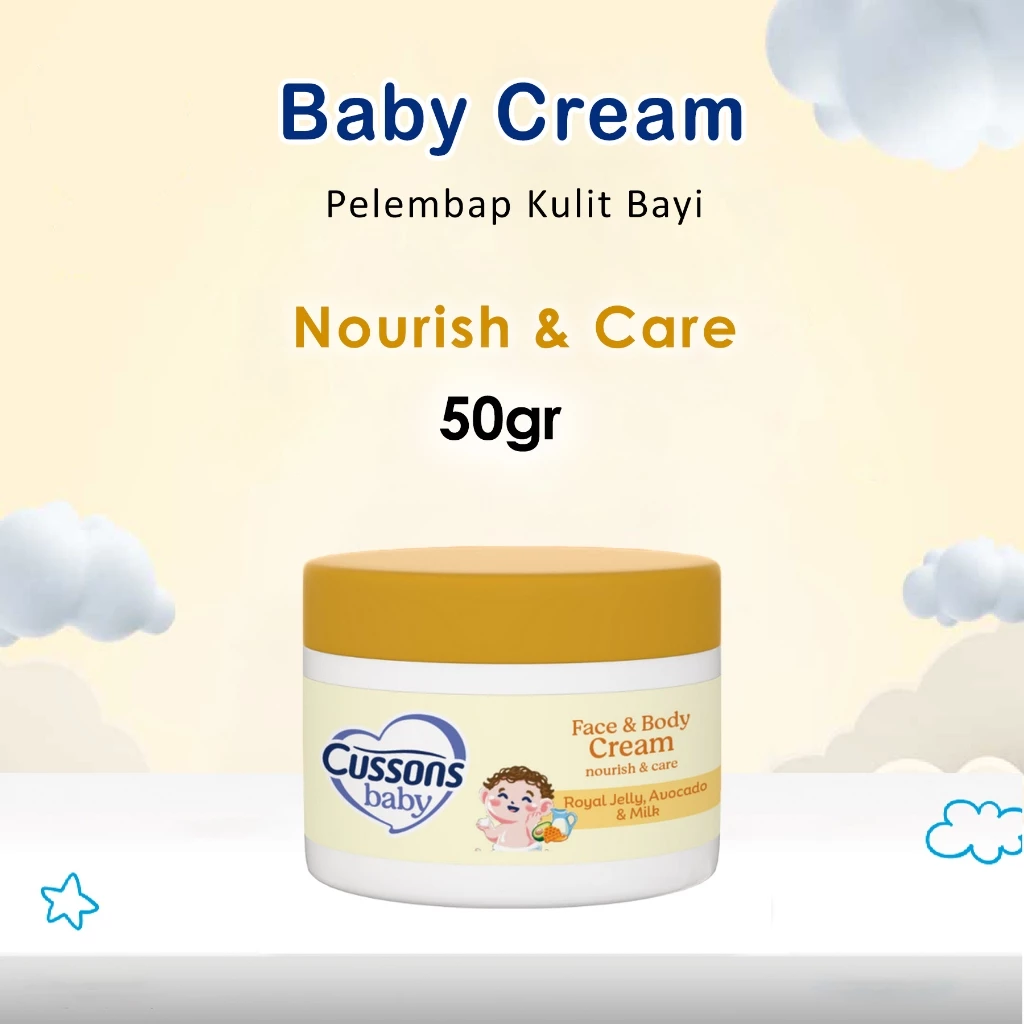 Cussons Baby Cream Face & Body Nourish & Care 50gr Menutrisi Kulit Bayi