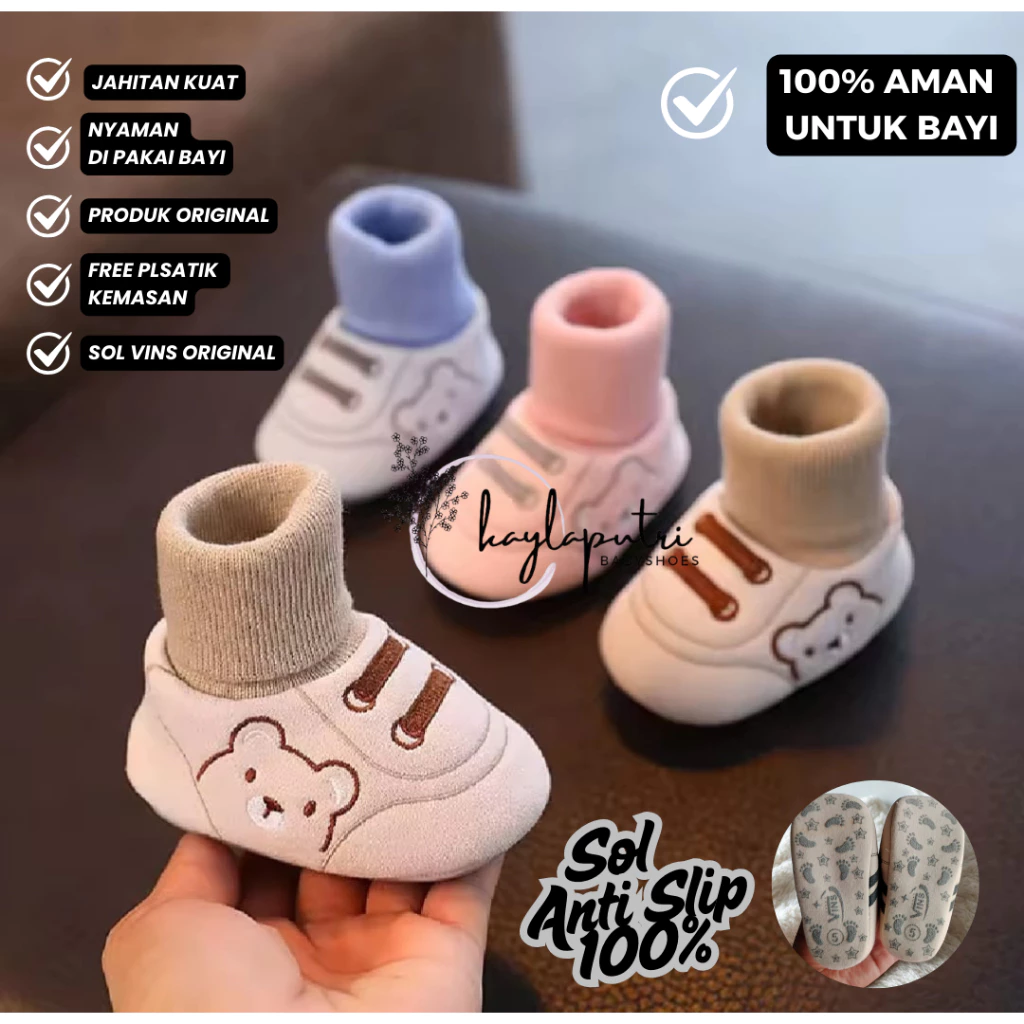 Sepatu Bayi Laki-Laki&Perempan 0-12 Bulan Sepatu Kaos Kaki Karakter Murah