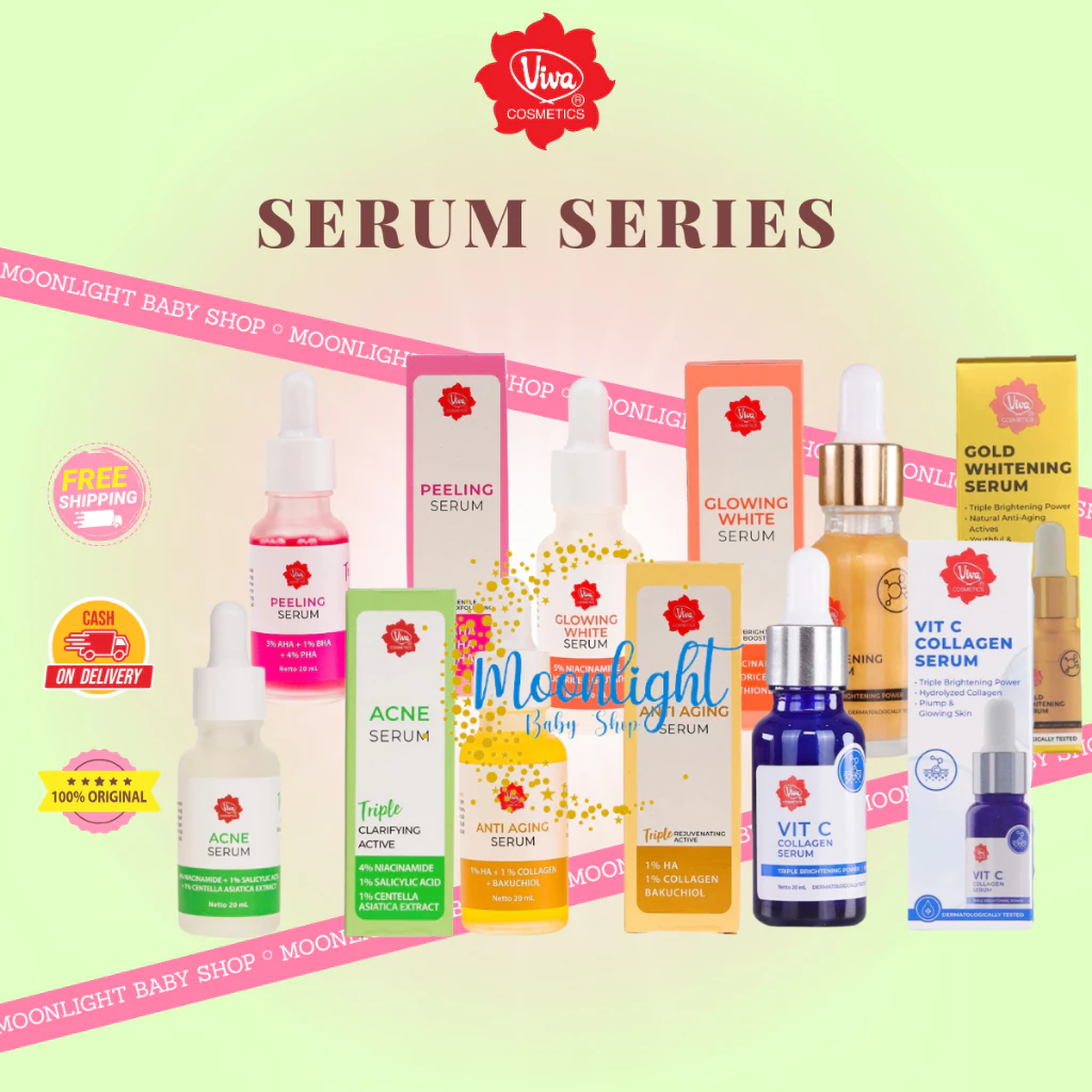 Viva Serum Series | Serum Wajah | Gold Whitening Serum | Collagen Serum - Triple Brightening Power