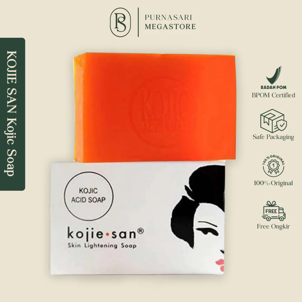 Kojie San Sabun Kojic Acid 65 gr | Kojiesan Sabun Wajah Kojiesan Sabun Pemutih Badan BPOM 65Gr