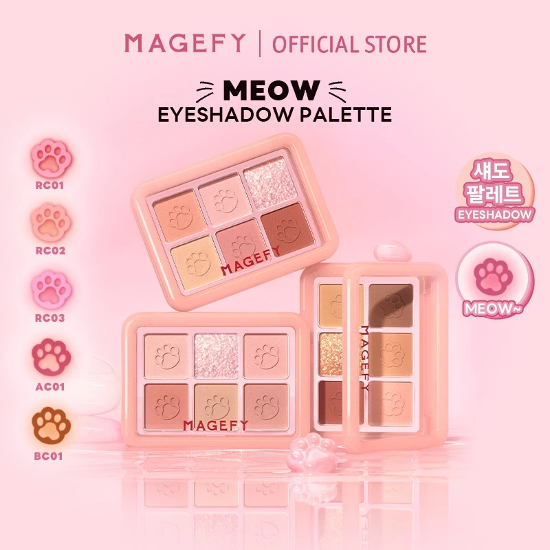 MAGEFY Eyeshadow Palette 6 Warna – Warna Tahan Lama, Bubuk Halus, Layering Mudah, Tekstur Lengkap, Travel-Friendly MF-E09