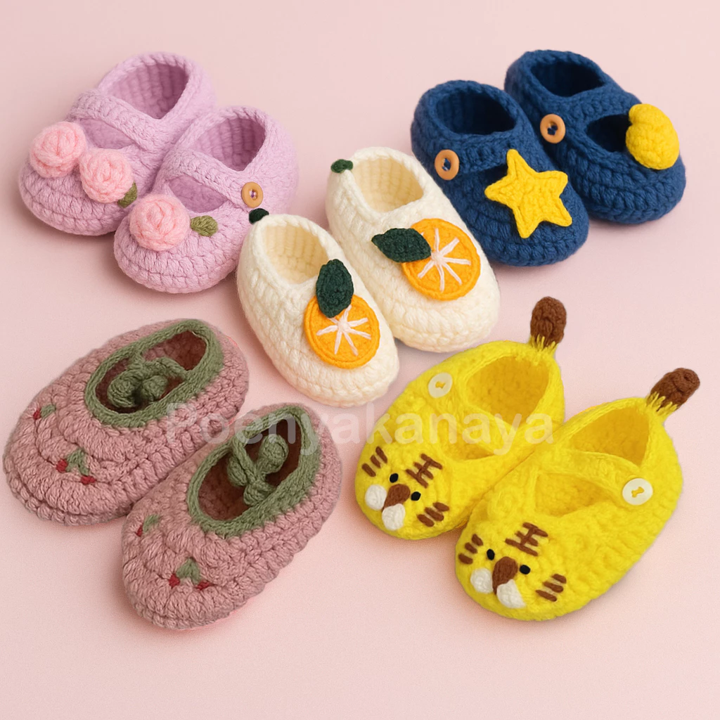 Sepatu Bayi Rajut Karakter Prewalker All Size 0-12 Bulan SP01
