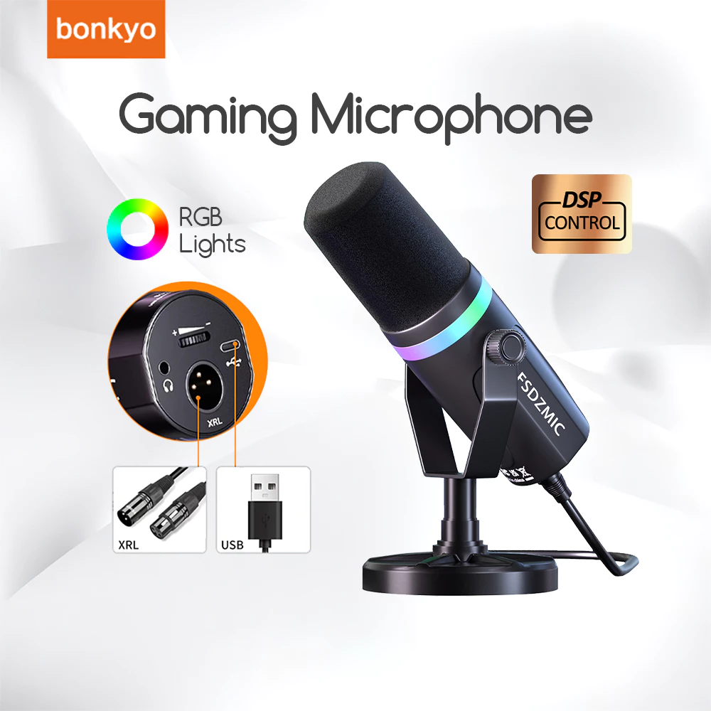 Bonkyo USB+XLR cable 2 in 1 noise reduction dynamic microphone set recording anchor live broadcast dedicated microphone game microphone